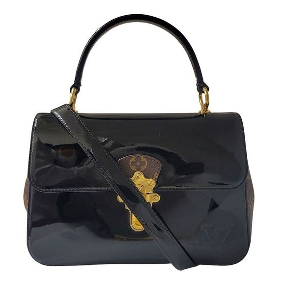 Louis Vuitton Monogram Vernis Cherry Wood PM Noir Black Handbag - Picture 1 of 16